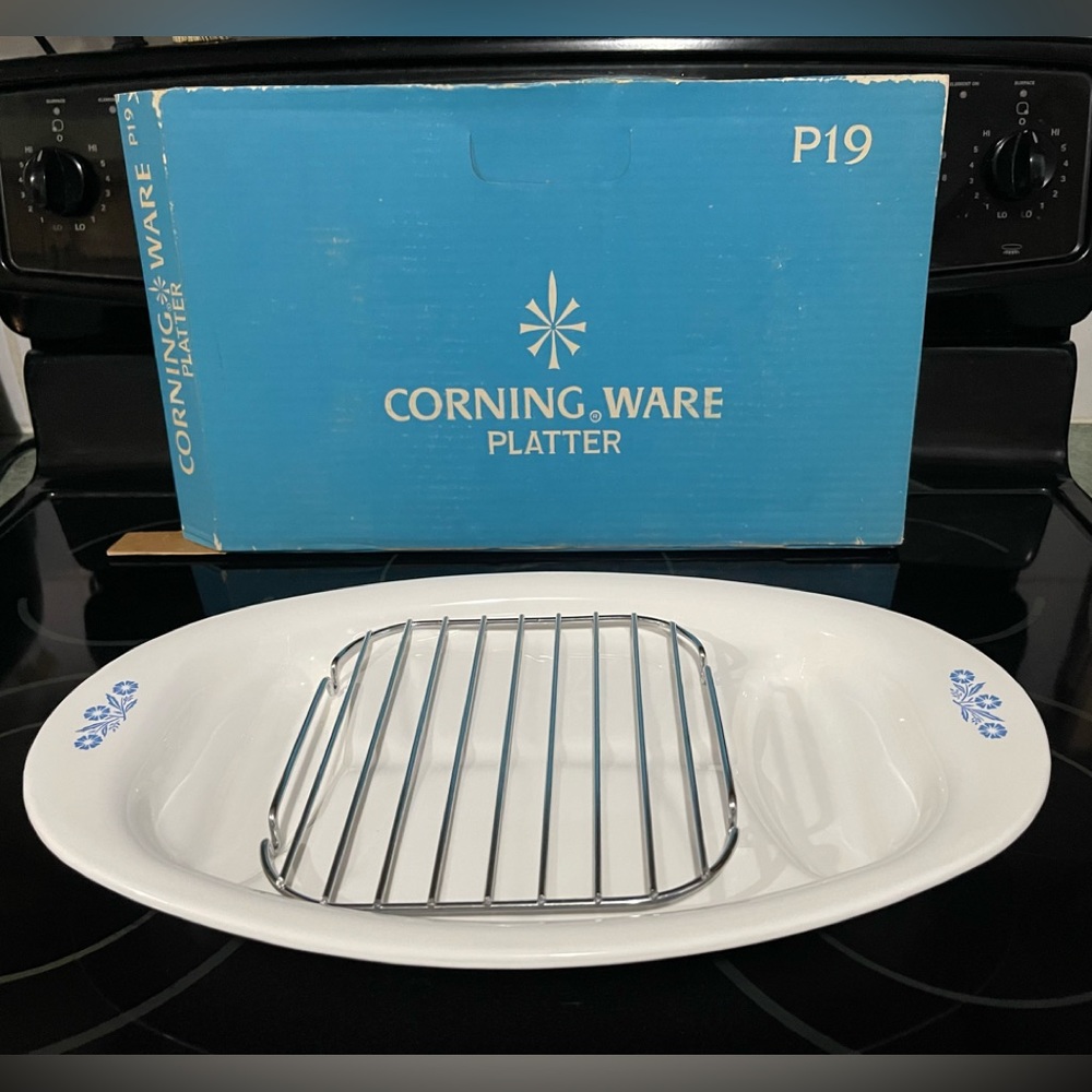 Corning Ware Blue Cornflower Meat Platter 16” P-19 In Box